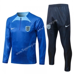 2022-2023 England Camouflage Blue Thailand Soccer Tracksuit-815