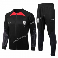 2022-2023 Korea Black Thailand Soccer Jacket Uniform-815