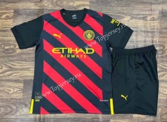 2022-2023 Manchester City Away Red&Black Soccer Uniform-709