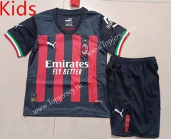 2022-2023 AC Milan Home Red&Black Kids/Youth Soccer Uniform-507