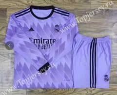 2022-2023 Real Madrid  Away Purple LS Soccer Uniform-709