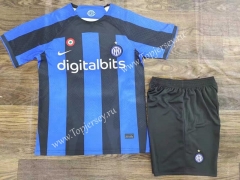2022-2023 Inter Milan Home Blue&Black Soccer Uniform-709