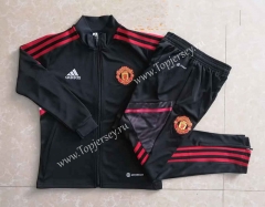 2022-2023 Manchester United Black Kids/Youth Soccer Jacket Uniform-815
