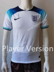 Player Version 2022-2023 England Home White&Blue Thailand Soccer Jersey AAA-807