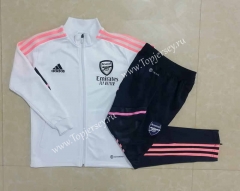 2022-2023 Arsenal White Kids/Youth Soccer Jacket Uniform-815