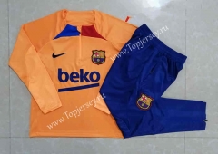 2022-2023 Barcelona Orange Kid-Youth Soccer Tracksuit -815