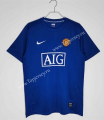 Retro Version 08-09 Manchester United 2nd Away Blue Thailand Soccer Jersey AAA-C1046