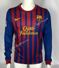 Retro Version 11-12 Barcelona Home Red&Blue LS Thailand Soccer Jersey AAA-503