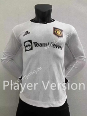 Player Version 2022-2023 Manchester United Away White LS Thailand Soccer jersey AAA-2016