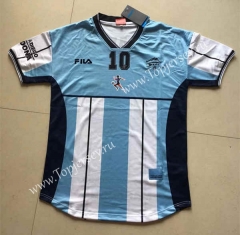 Retro Version Maradona Argentina Home Blue and White Thailand Soccer Jersey AAA-2669