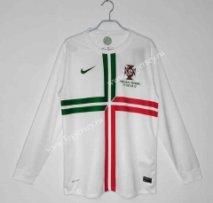 Retro Version 12-13 Portugal Away White LS Thailand Soccer Jersey AAA-C1046