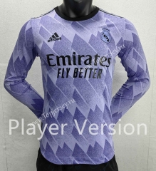 Player Version 2022-2023 Real Madrid Away Purple LS Thailand Soccer Jersey AAA-888
