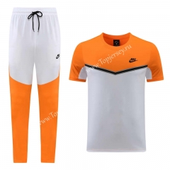 2022-2023 Nike Orange&Light Gray Short-Sleeved Thailand Soccer Tracksuit-LH