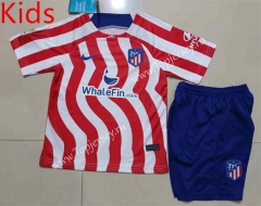 2022-2023 Atletico Madrid Home Red and White Youth/Kids Soccer Uniform-507