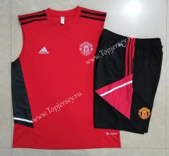2022-2023 Manchester United Red Thailand Soccer Vest Tracksuit -815