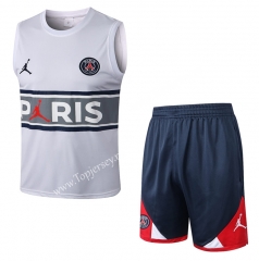 2022-2023 Jordan Paris SG White Thailand Soccer Vest Tracksuit -815
