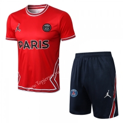 2022-2023 Paris SG Red Short-sleeved Thailand Soccer Tracksuit -815