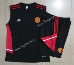 2022-2023 Manchester United Black Thailand Soccer Vest Tracksuit -815