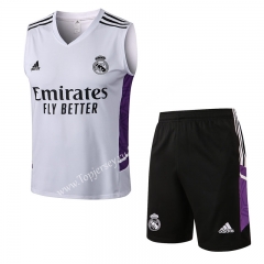 2022-2023 Real Madrid White Thailand Soccer Vest Tracksuit -815