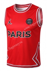 2022-2023 Jordan Paris SG Red Thailand Soccer Vest Tracksuit Top-815