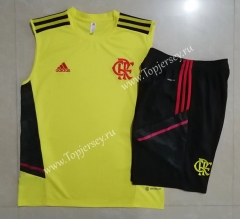 2022-2023 Flamengo Yellow Thailand Soccer Vest Tracksuit -815