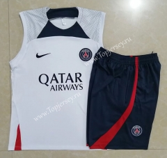 2022-2023 Paris SG White Thailand Soccer Vest Tracksuit -815