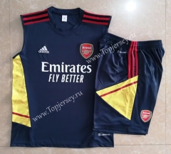 2022-2023 Arsenal Royal Blue Short-Sleeve Thailand Soccer Vest Tracksuit -815