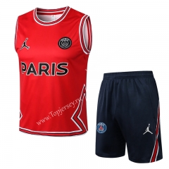 2022-2023 Jordan Paris SG Red Thailand Soccer Vest Tracksuit -815