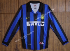 Retro Version 1998 Inter Milan Blue&Black LS Thailand Soccer Jersey AAA-SL