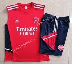 2022-2023 Arsenal Red Short-Sleeve Thailand Soccer Vest Tracksuit -815