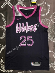 Minnesota Timberwolves Black&Purple #25 NBA Jersey-311