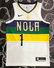 2018 City Edition New Orleans Pelicans White #1 NBA Jersey-311