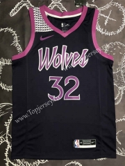 Minnesota Timberwolves Black&Purple #32 NBA Jersey-311