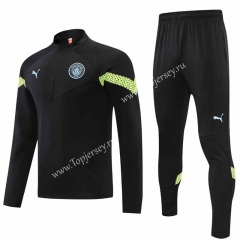 2022-2023 Manchester City Black Thailand Soccer Tracksuit Uniform-4627