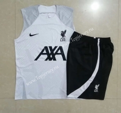 2022-2023 Liverpool Gray&White Thailand Soccer Vest Tracksuit -815