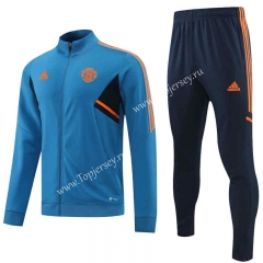 2022-2023 Manchester United Laker Blue Thailand Soccer Jacket Uniform-4627