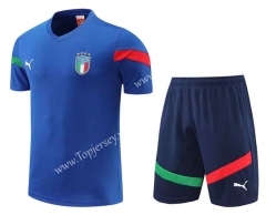 2022-2023 Italy Camouflage Blue Thailand Training Soccer Uniform-4627
