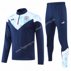 2022-2023 Manchester City Royal Blue Thailand Soccer Tracksuit Uniform-4627