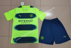 2022-2023 Manchester City 2nd Away Fluorescent Green Soccer Uniform-718