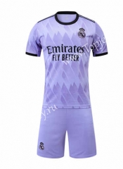 ( Without Brand Logo ) 2022-2023 Real Madrid Away Purple Soccer Uniform-6253
