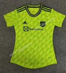 2022-2023 Manchester United 2nd Away Fluorescent Green Women Thailand Soccer jersey AAA-708