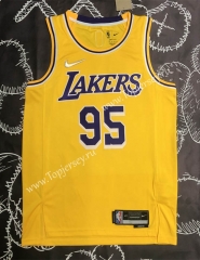 75th Anniversary Los Angeles Lakers Yellow #95 NBA Jersey-311