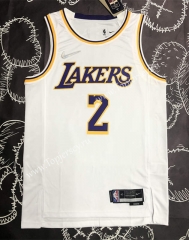 75th Anniversary Los Angeles Lakers White #2 NBA Jersey-311