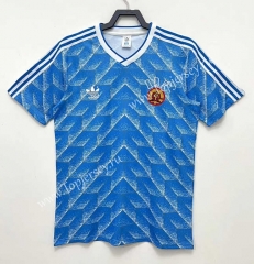 Retro Version 1988 East Germany Blue Thailand Soccer Jersey AAA-811