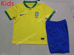 2022-2023 World Cup Brazil Home Yellow Kid/Youth Soccer Uniform-507