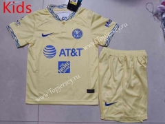 2022-2023 Club America Home Yellow Kids/Youth Soccer Uniform-507
