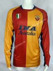 Retro Version 01-02 Roma Home Red&Yellow LS Thailand Soccer Jersey AAA-503