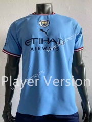 Player Version 2022-2023 Manchester City Home Blue Thailand Soccer Jersey AAA-518
