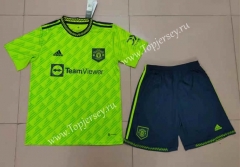 2022-2023 Manchester United 2nd Away Fluorescent Green Soccer Uniform-718