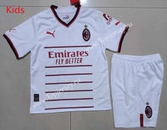 2022-2023 AC Milan Away White Kids/Youth Soccer Uniform